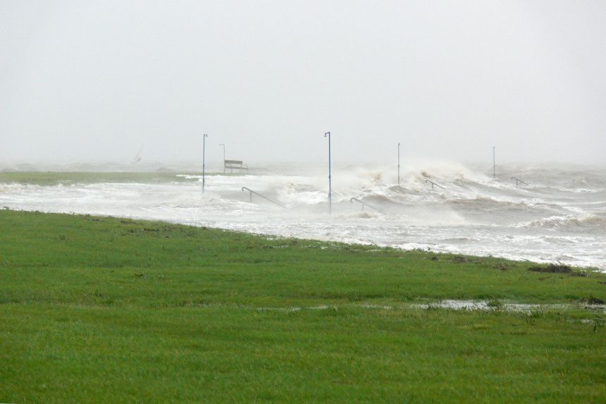 Sturmflut an der Nordseeküste.