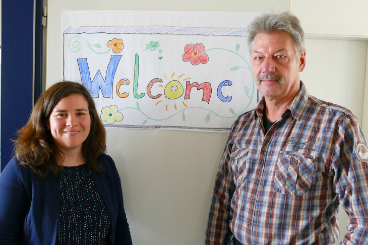 Anne Hartlich und Uwe Benn vom Welcome Office. Foto: HZG/Nicole Thiemann Welcome-office-thiemann